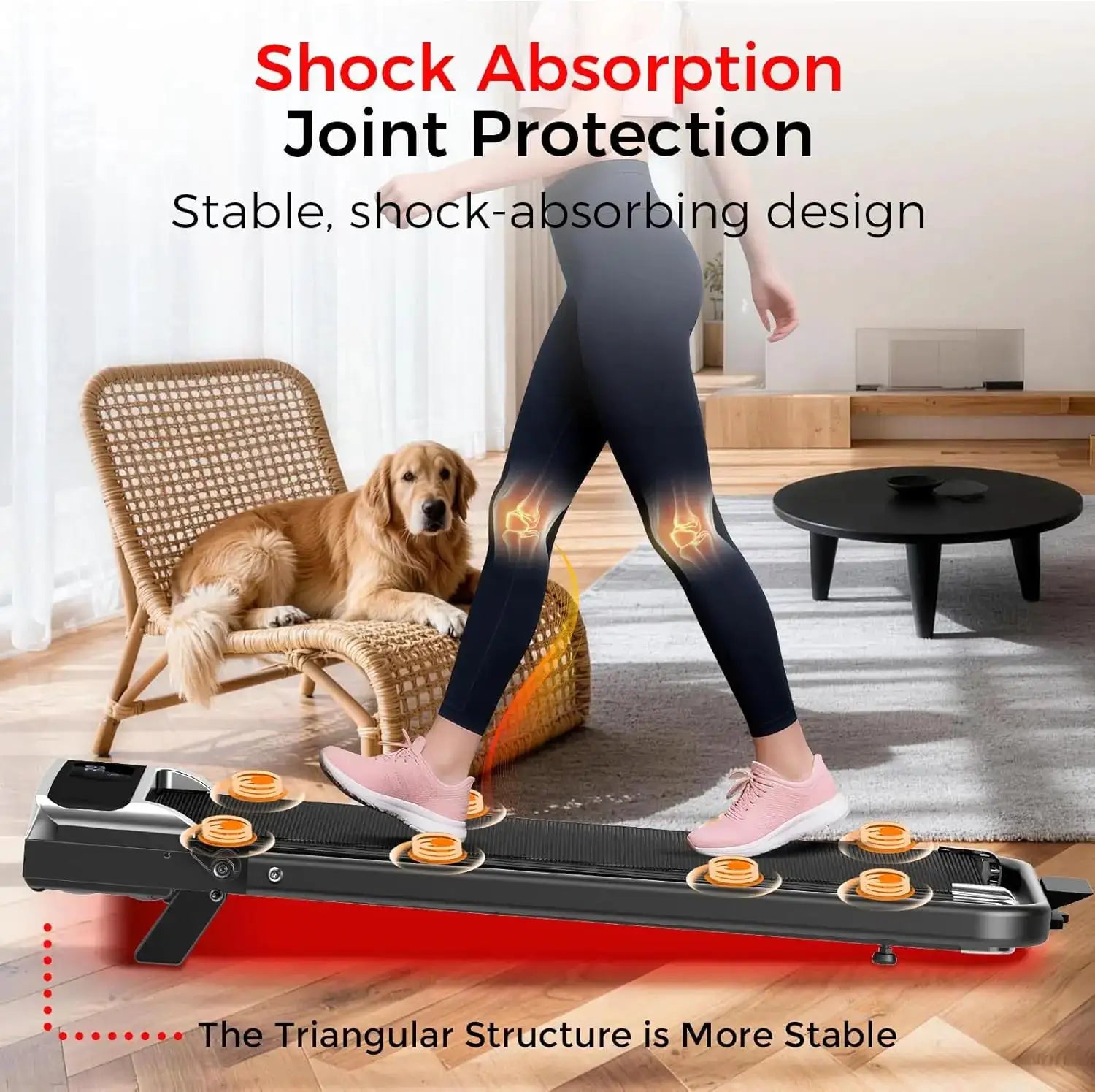 3.0HP Quiet Foldable Walking Pad Treadmill with Handle Bar & 8% Fixed Incline, Tool-Free Easy Assembly, Max 350-LB Load for Indoor Home Use
