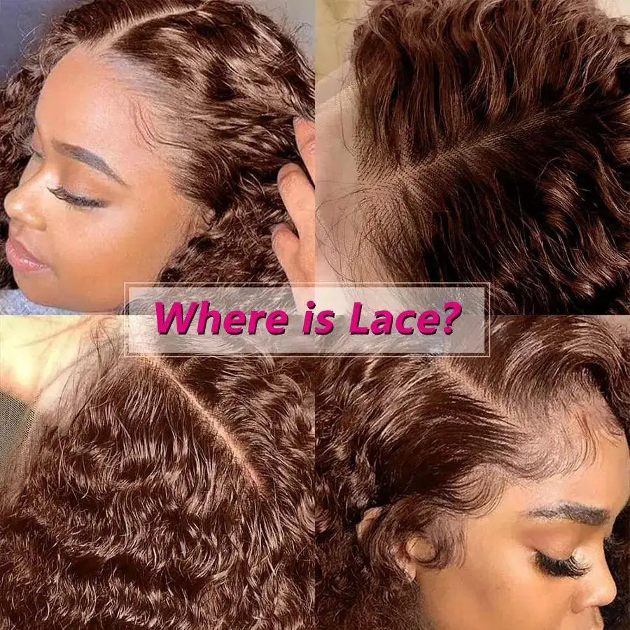 Chocolate Brown Deep Wave HD Lace Front Human Hair Wig