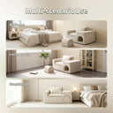Inch Boneless Floor Sofa Chair Beige Pet-Friendly Human Lounge
