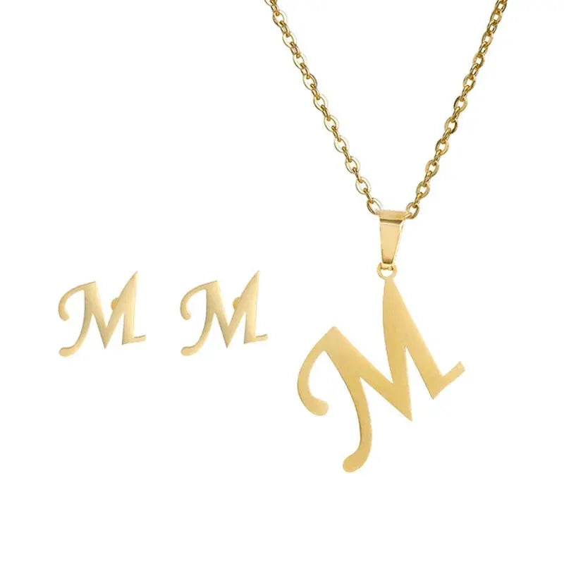 Custom Alphabet Necklace Set for Women — product view 13