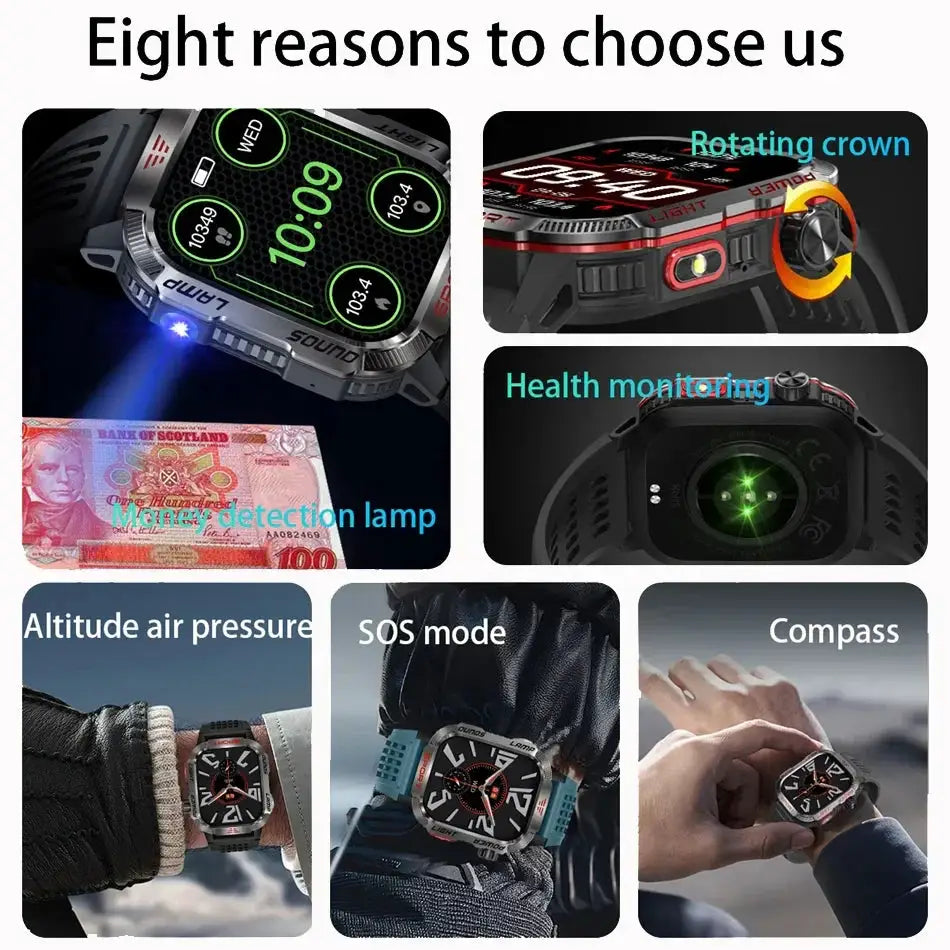 Rugged Military GPS Smart Watch For Men With Bluetooth Call - OurLum.com