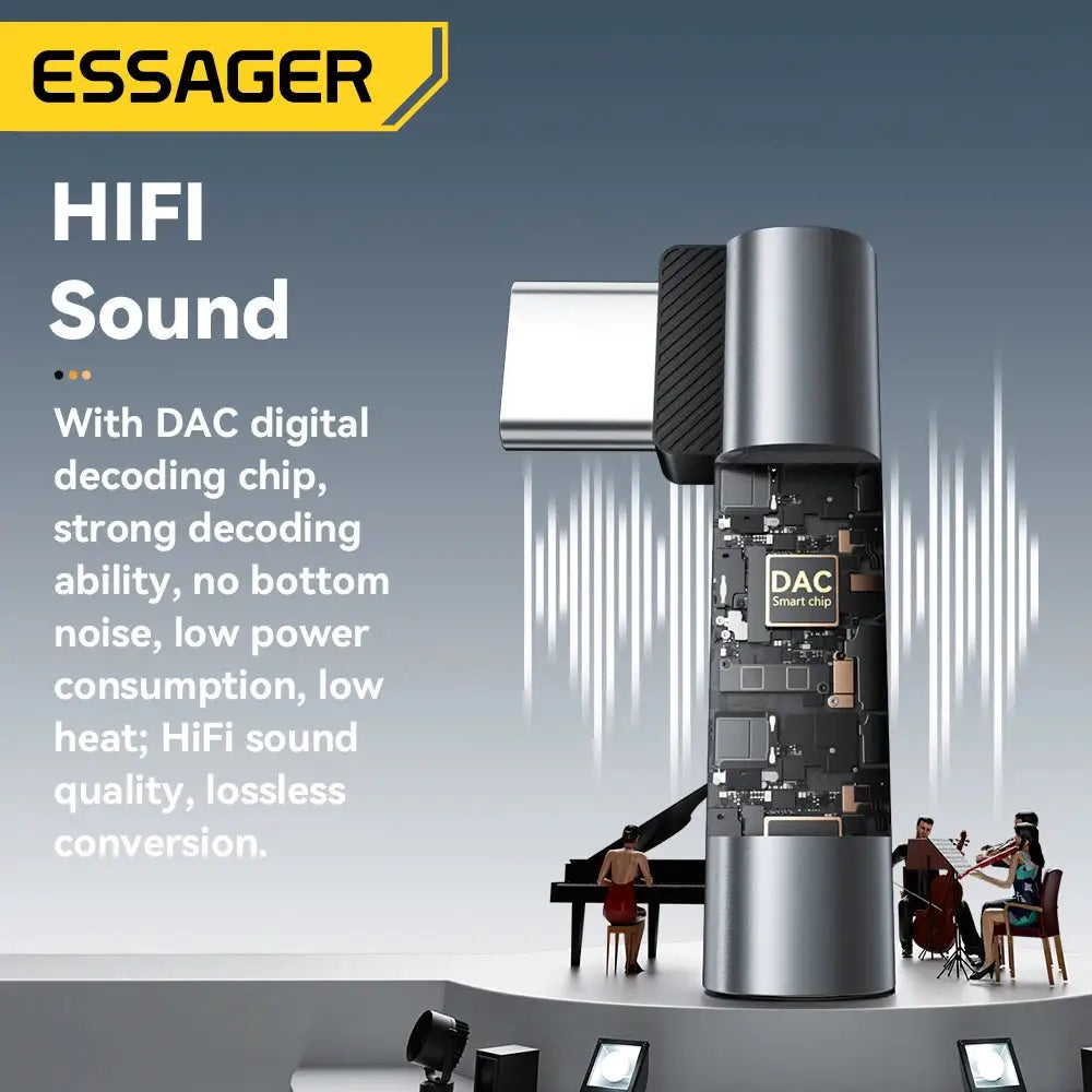 Essager Type C Audio Adapter - Lossless Sound