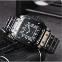 Men's Luxury Square Dial Steel Strap Watch Elegance Redefined