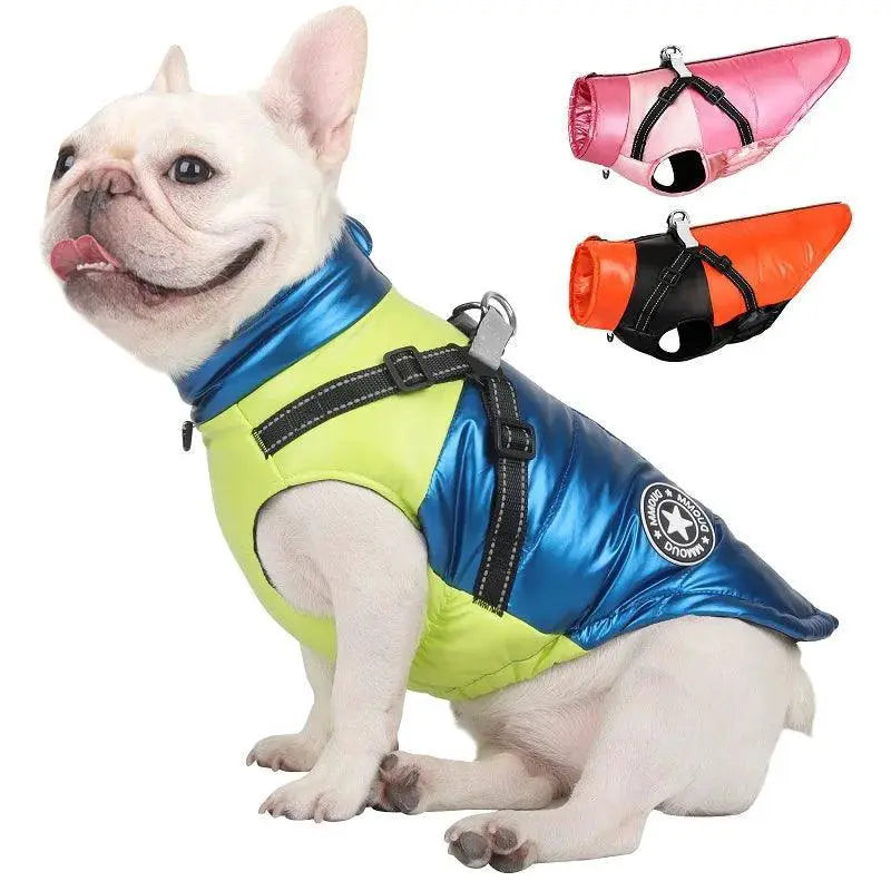 Waterproof Reflective Dog Vest with Harness Winter Jacket
