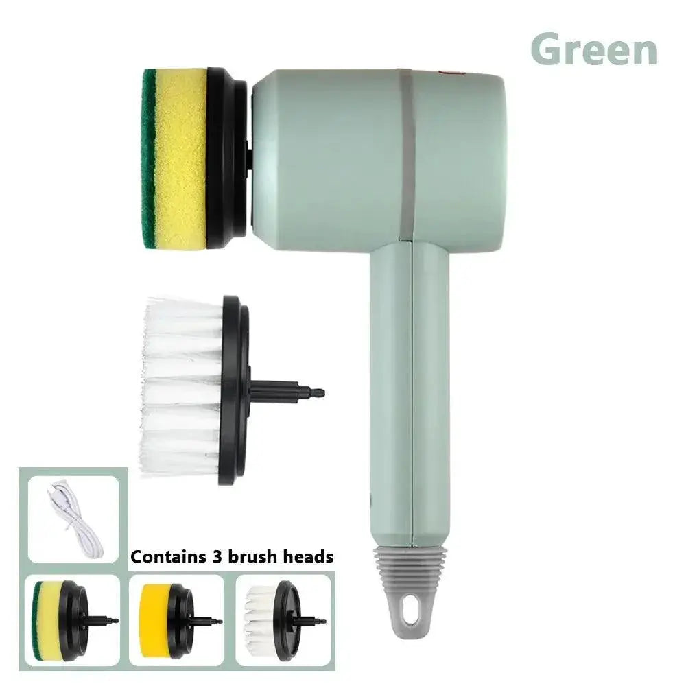 Electric Scrubber Brush Set USB Rechargeable Kit With Heads