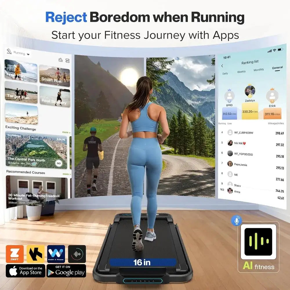 Foldable Treadmill with 10% Incline, Handle Bar, and 3.0 HP Motor for Quiet Exercise at Home or Office