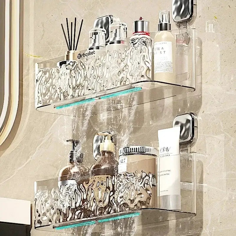 Bathroom Shelf Organizer Adhesive Wall Mount For Shampoo Gel