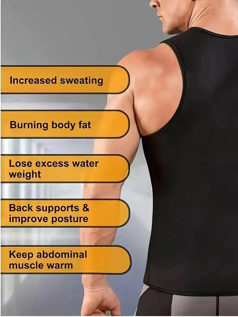 1 Piece Men's Compression Sweat Sauna Waist Trainer Vest - OurLum.com