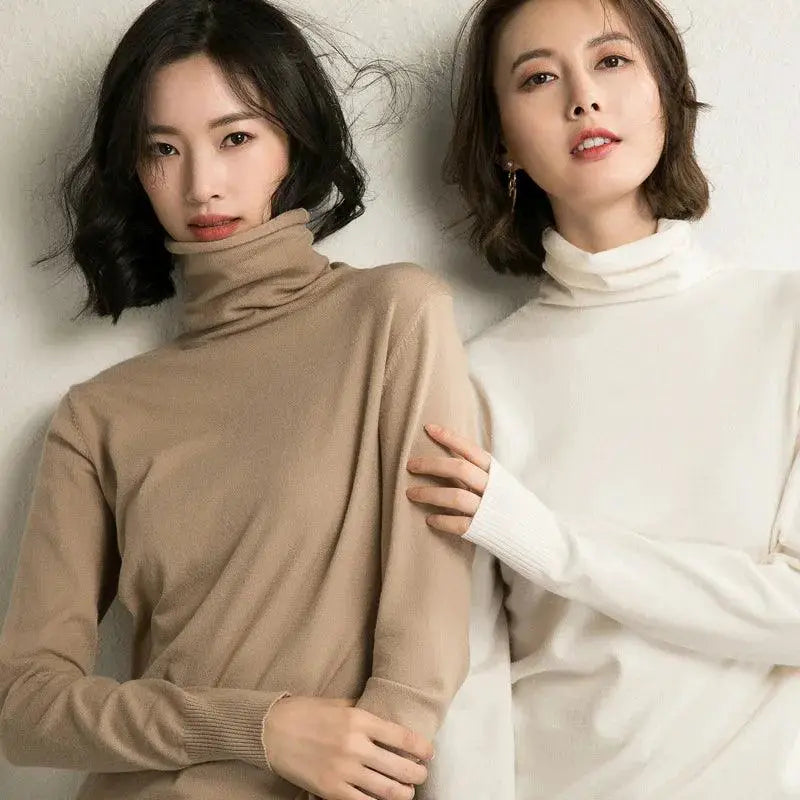 Chic Korean Turtleneck Sweater for Women 2023 Knitwear
