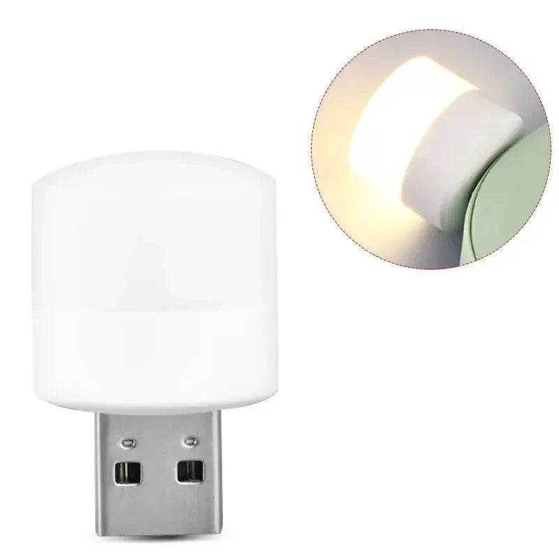 USB Night Light Mini LED Plug Lamp Power Bank Reading