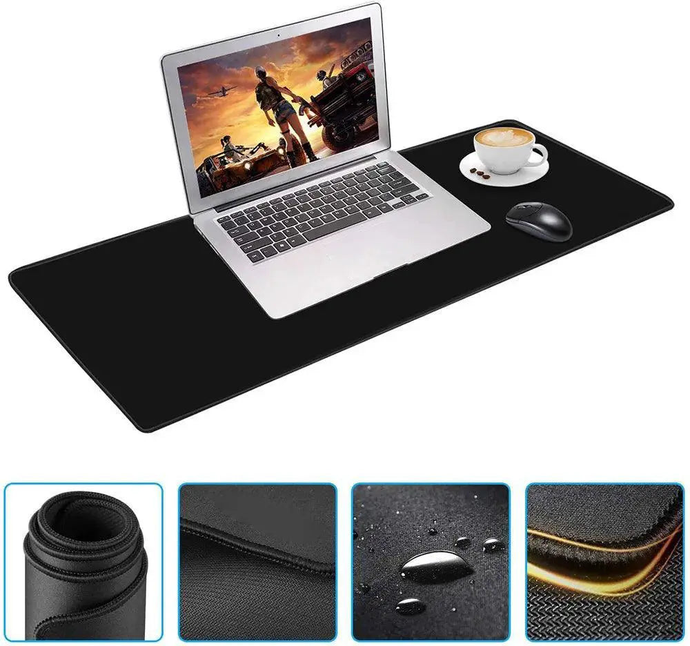 Black Rubber Gaming Mat With Customizable Desk Design
