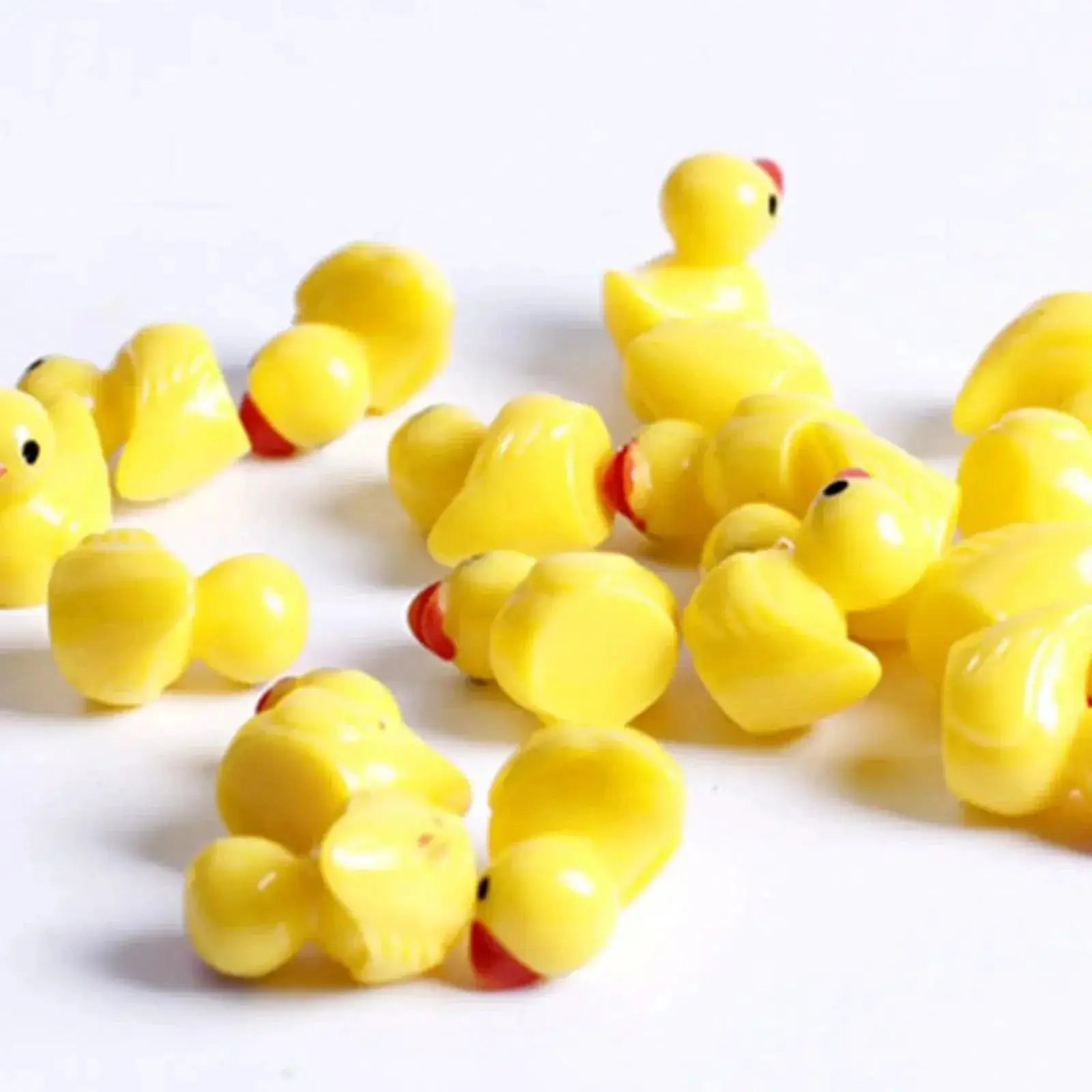 Yellow Duck Miniature Resin Ornaments for Crafts and Gardens