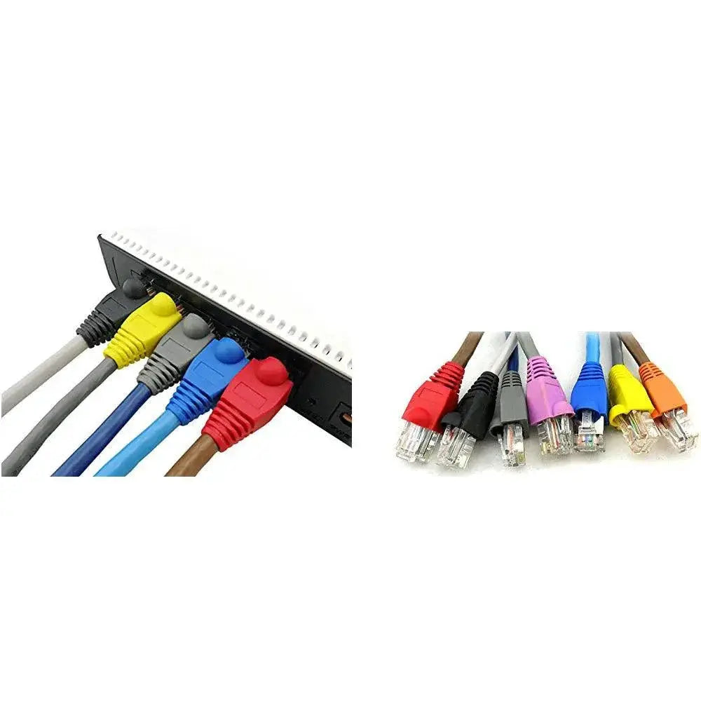 100 Pack Mixed Color Ethernet Strain Relief Boots CAT5E RJ45