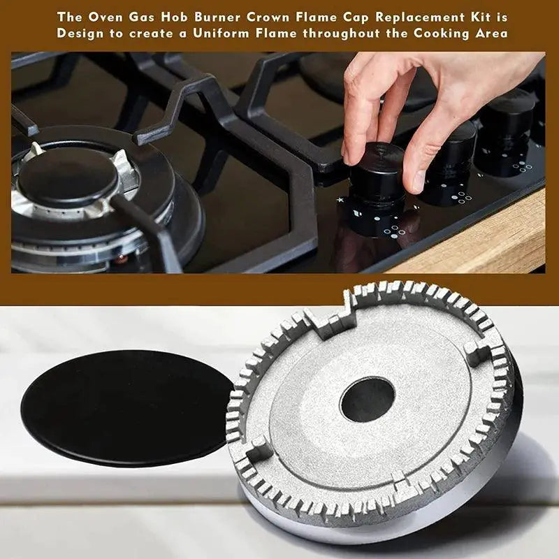 Gas Stove Burner Crown Flame Cap Set For Efficient Cooking