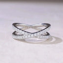 Moissanite Cross Silver Ring For Her