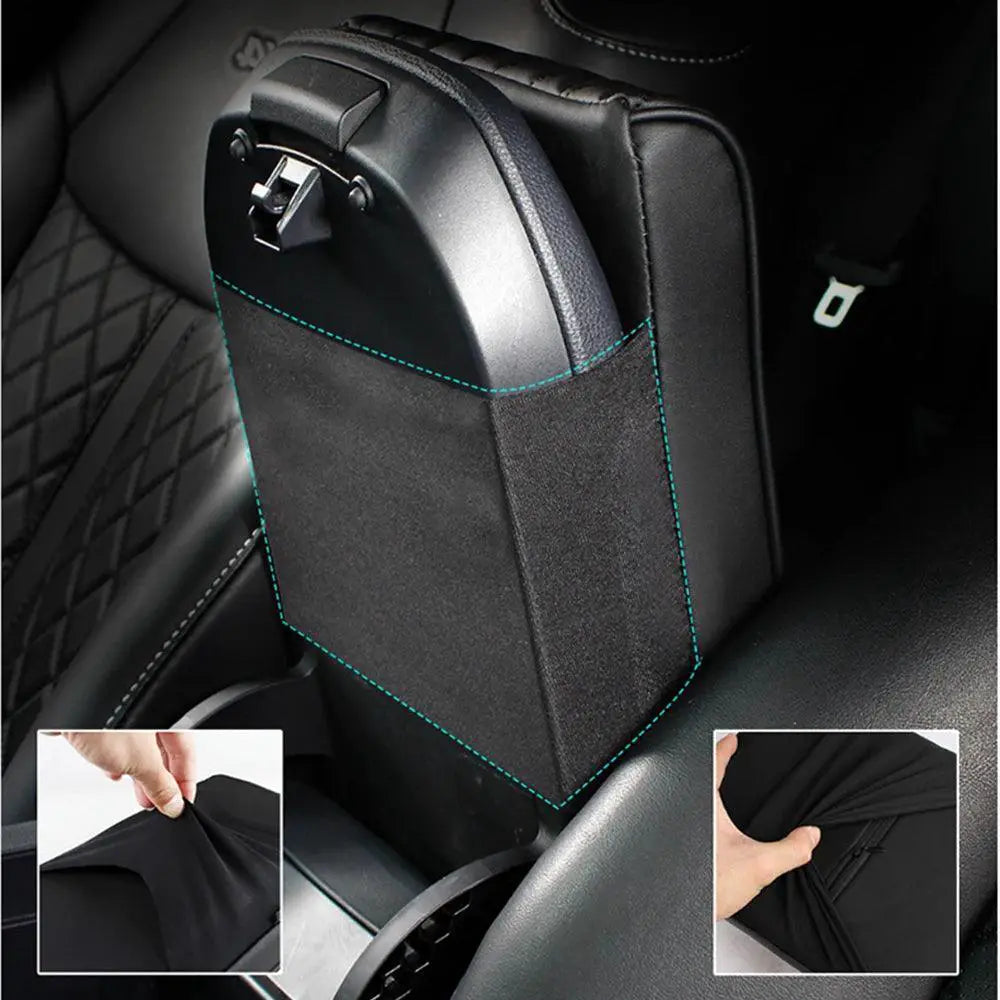 Premium Wave Embroidered Memory Foam Armrest Mat For Cars