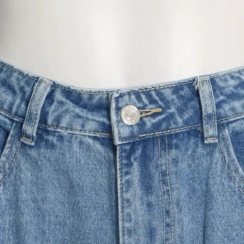 Street Trendy Womens Black Grey Multi Pocket Denim Pants