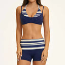 Fitness Set Women Stripes Polka Dot Capri