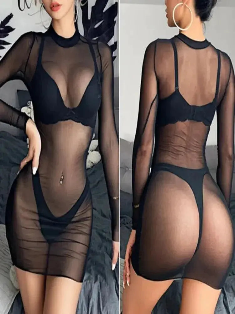 Sheer Mesh Cover Up For Sophisticated Beach Style Dress