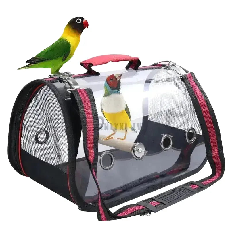 Bird Travel Carrier Backpack with Perch — Bag and wooden stick