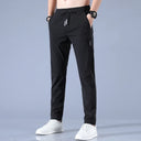 Ice Silk Men's Pants Summer New Black Gray Casual Wear
