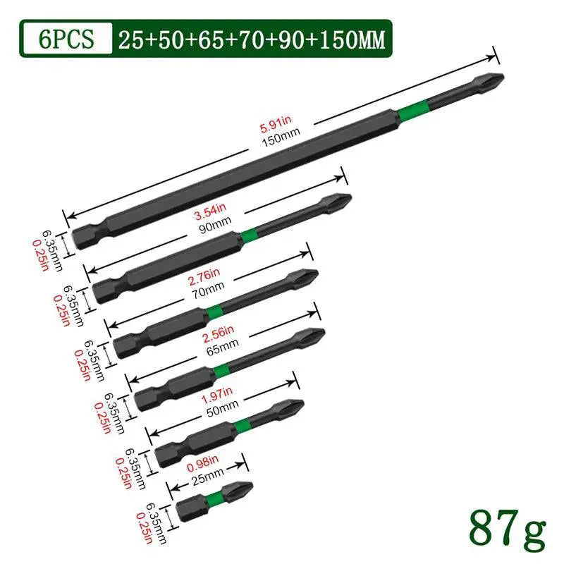 S2 Impact Magnetic Screwdriver Set With Non Slip PH2 Head