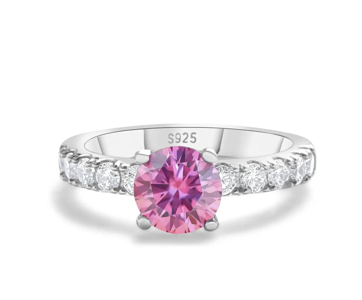 Moissanite Ring in Sterling Silver Love — product view 4