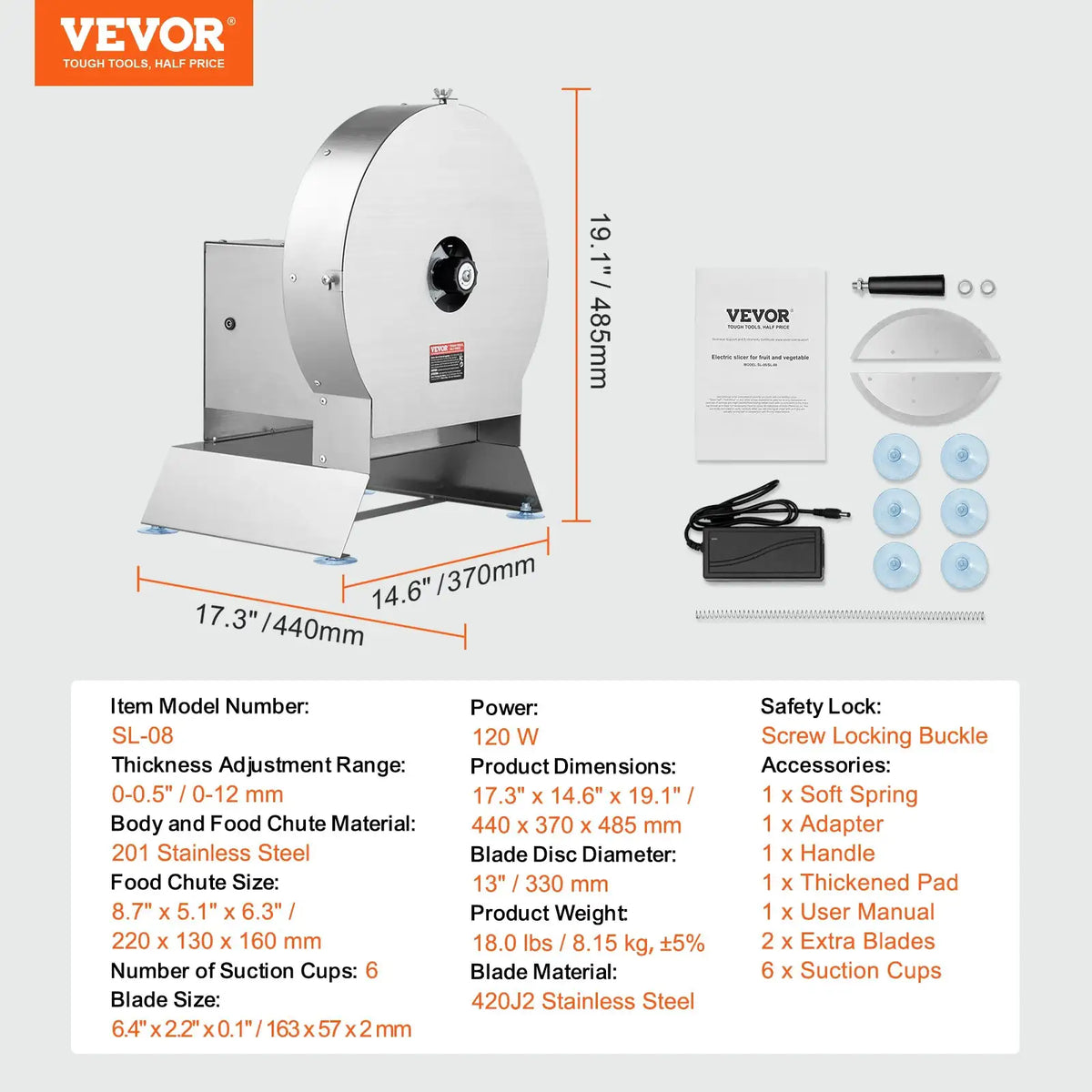 SucceBuy Electric Vegetable Slicer Thickness Adjustable — product view 7