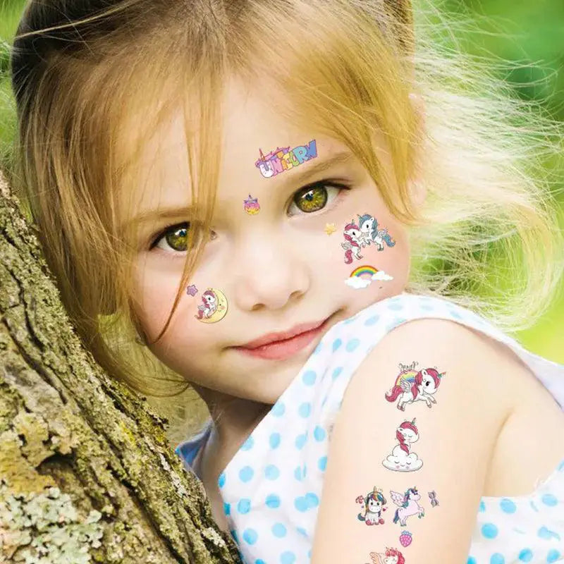 Vibrant Cartoon Kids Temporary Tattoos 12 Animal Packs
