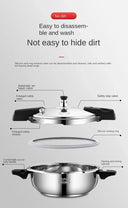 Pressure Cooker Induction Compatible Pot 18cm Stainless Steel