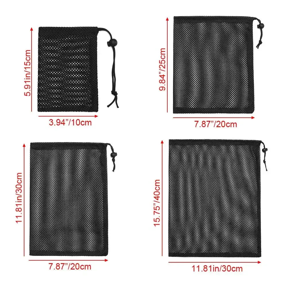 Durable Nylon Mesh Drawstring Laundry Storage Pouch Bag
