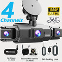 Dash Cam - 4 Lens 1080P Night Vision Parking