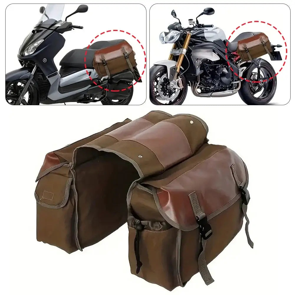 Portable Motorcycle Saddlebag Luggage Bags Waterproof Canvas Stroage Bag for Honda Shadow for Suzuki Dr 650 Rear Backpack
