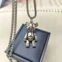 Rebel Bear Necklace Bold Graffiti Street Style Pendant