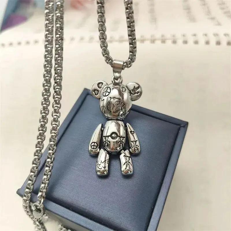 Rebel Bear Necklace Bold Graffiti Street Style Pendant