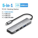 High-Speed 4-Port USB Hub Splitter for MacBook Devices Compact