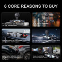 BCUOZ Dashcam, Front + Built-in Rear Left and Right Super
