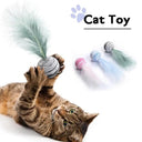 Cat Feather Interactive Toy: Rainbow Colors, Durable Fun