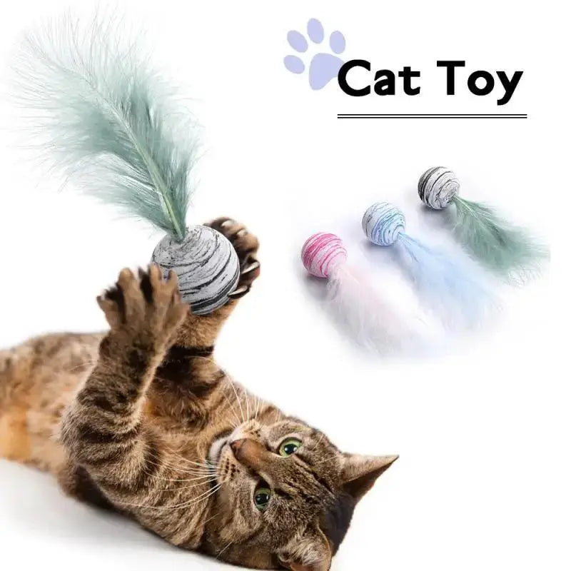 Cat Feather Interactive Toy Rainbow Colors Durable Fun