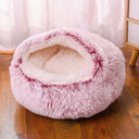 Winter Dog Plush Round Bed Mattress for Small Medium Pets