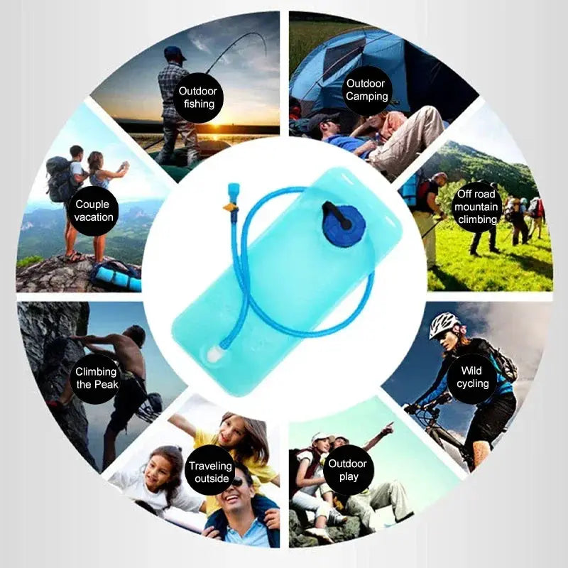 2L Portable Hydration Bladder With Drinking Tube for Cycling
