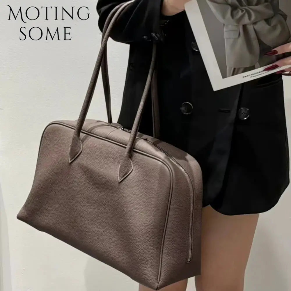 Motingsome First Layer Handbag for Women Togo Cowhide Niche Design Pillow Bag Shoulder Bowling Bag Gunderarm Armpit Bags Boston