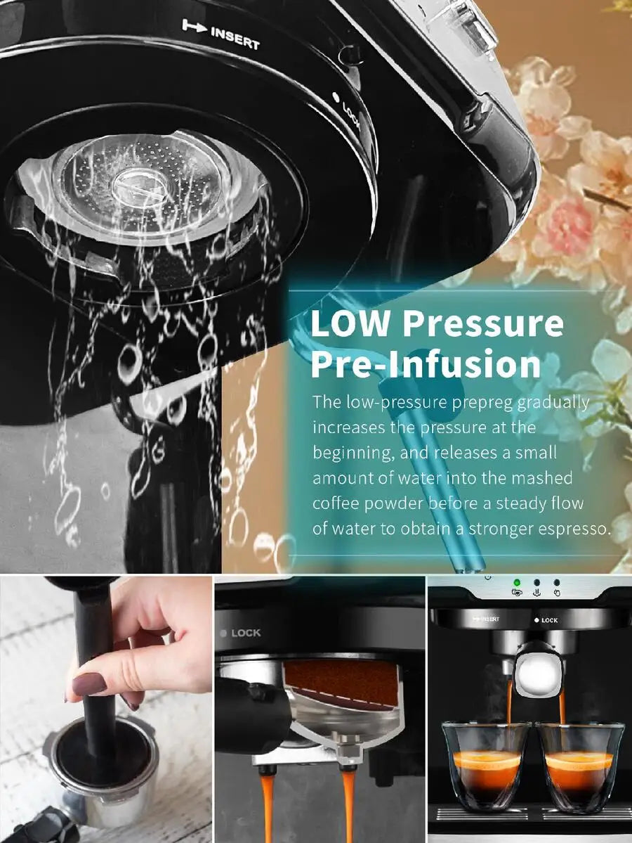 Espresso Machine Pump Pressure, Cappuccino Coffee Maker — product view 5