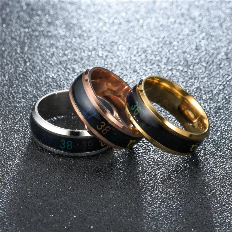 Smart Stainless Steel Mood Color Change Ring for Couples