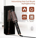 1.5 Inch Heated Curling Brush Ceramic Curling Iron Hot Brush