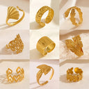 Luxury Gold Stainless Steel Rings Elegant Jewelry Set for All