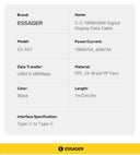 Essager USB Type C To USB C Cable 100W 5A PD Fast Charging