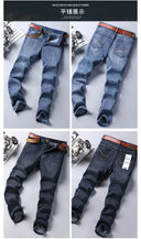 Fashion Classic Blue Black Denim Trousers Men's Jeans