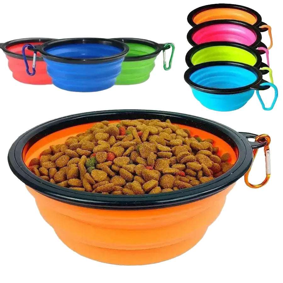 Large Collapsible Pet Bowl Outdoors — product view 1
