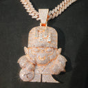 Iced Out D Monkey Pendant